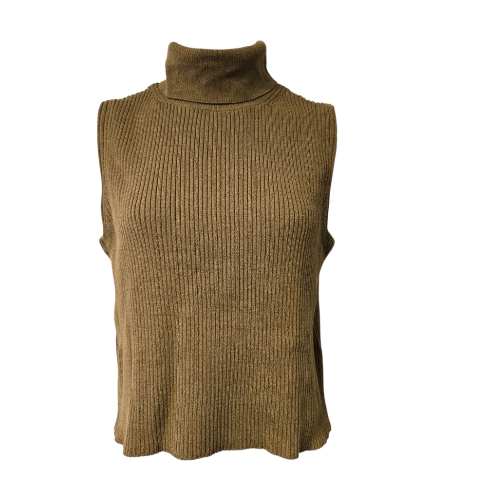 J.Crew Turtleneck Ribbed Sweater Top Size S Sleeveless Cotton Blend NWT